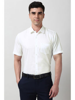 Peter England - Men White Regular Fit Half Sleeves Formal Shirt