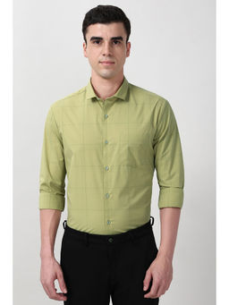 Peter England - Men Olive Slim Fit Full Sleeves Casual Shirt