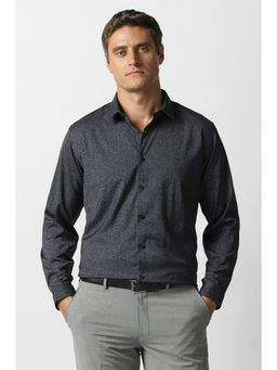 Van Heusen - Men Grey Printed Full Sleeves Party Shirt