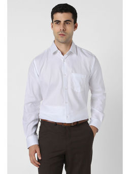 Van Heusen - Men White Textured Full Sleeves Wedding Shirt