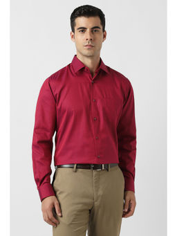 Van Heusen - Men Red Stripes Full Sleeves Wedding Shirt