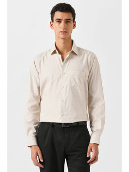Van Heusen - Beige Textured Formal Shirt