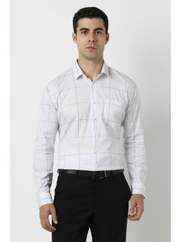 Van Heusen - Checks Formal White Shirt