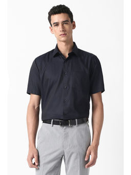 Van Heusen - Men Black Stripes Half Sleeves Wedding Shirt