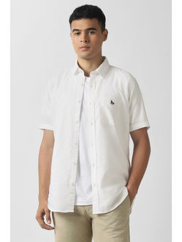 Van Heusen - Solid White Half Sleeve Casual Shirt