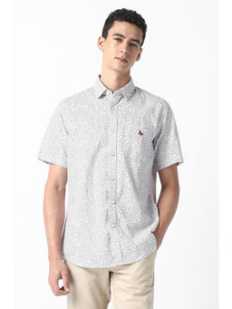 Van Heusen - Floral White Half Sleeve Casual Shirt