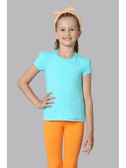 Van Heusen - Girls Tonal Stripe & Round Neck T-Shirt - Blue Radiance