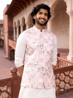 Vastramay - Men Multicolor-Base-Peach Nehru Jacket