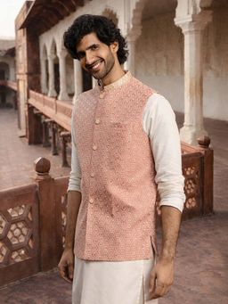 Vastramay - Men Peach Nehru Jacket