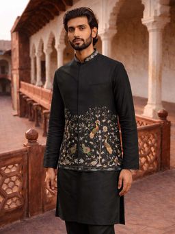 Vastramay - Men Satin Silk Nehru Jacket