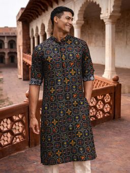 Vastramay - Blue Cotton Blend Kurta