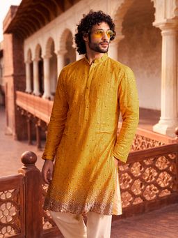 Vastramay - Yellow Georgette Kurta
