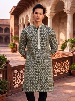Vastramay - Black Rayon Kurta