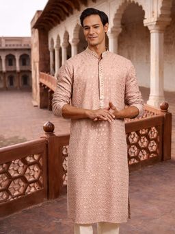 Vastramay - Peach Rayon Kurta