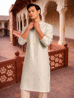 Vastramay - Off White Rayon Kurta