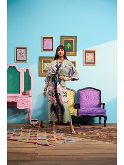 Papa Don't Preach by Shubhika - Green A Summer Night Kaftan Dress With Slip