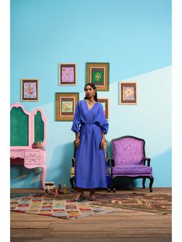 Papa Don't Preach by Shubhika - Blue Ocean Eyes Kaftan Dress With Slip