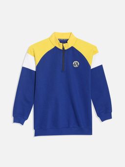 Allen Solly - Boys Blue Colorblock Regular Fit Sweatshirt