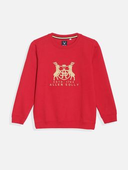 Allen Solly - Boys Red Embroidered Regular Fit Sweatshirt