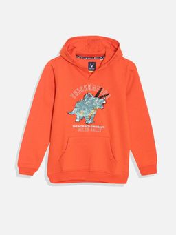Allen Solly - Boys Orange Embellished Regular Fit Sweatshirt