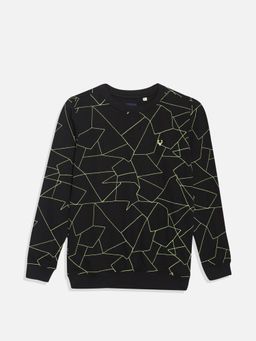 Allen Solly - Boys Black Print Regular Fit Sweatshirt