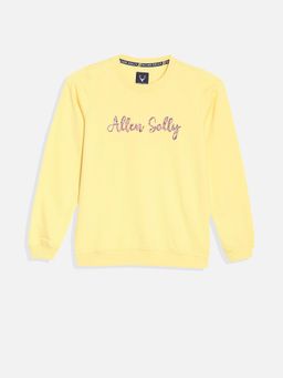 Allen Solly - Girls Yellow Embellished Regular Fit Sweatshirt