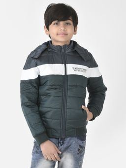 CRIMSOUNE CLUB - Boys Olive Colour Blocked Padded Jacket