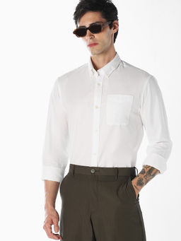 Jack & Jones - Men White Organic Cotton Slim Fit Shirt