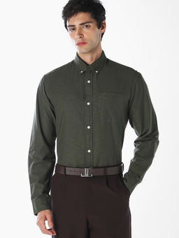Jack & Jones - Men Green Organic Cotton Slim Fit Shirt