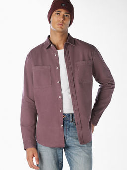 Jack & Jones - Men Purple Cotton Regular Fit Shirt