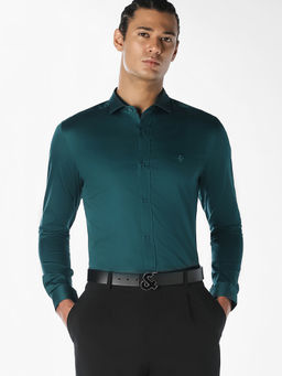 Jack & Jones - Men Green Cotton Slim Fit Shirt