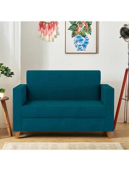 Chumbak - Modern Loveseat - 2 Seater, Mediterranean Blue