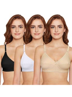 Bodycare - Full Coverage, Non Padded Bra in Solid Color in Pack of 3-6817 - Multi-Color