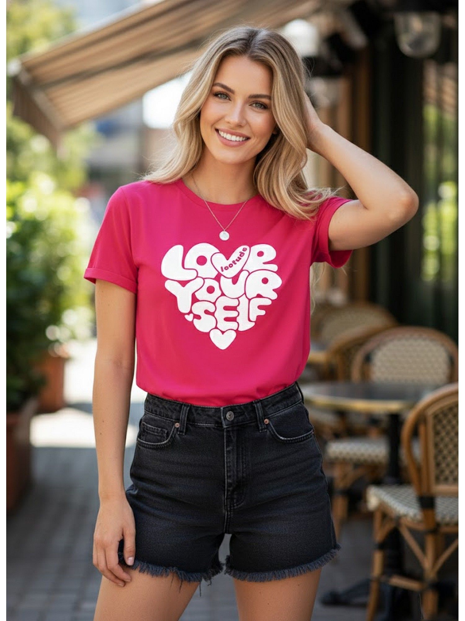 Women Printed Pink Regular Fit T-Shirt
