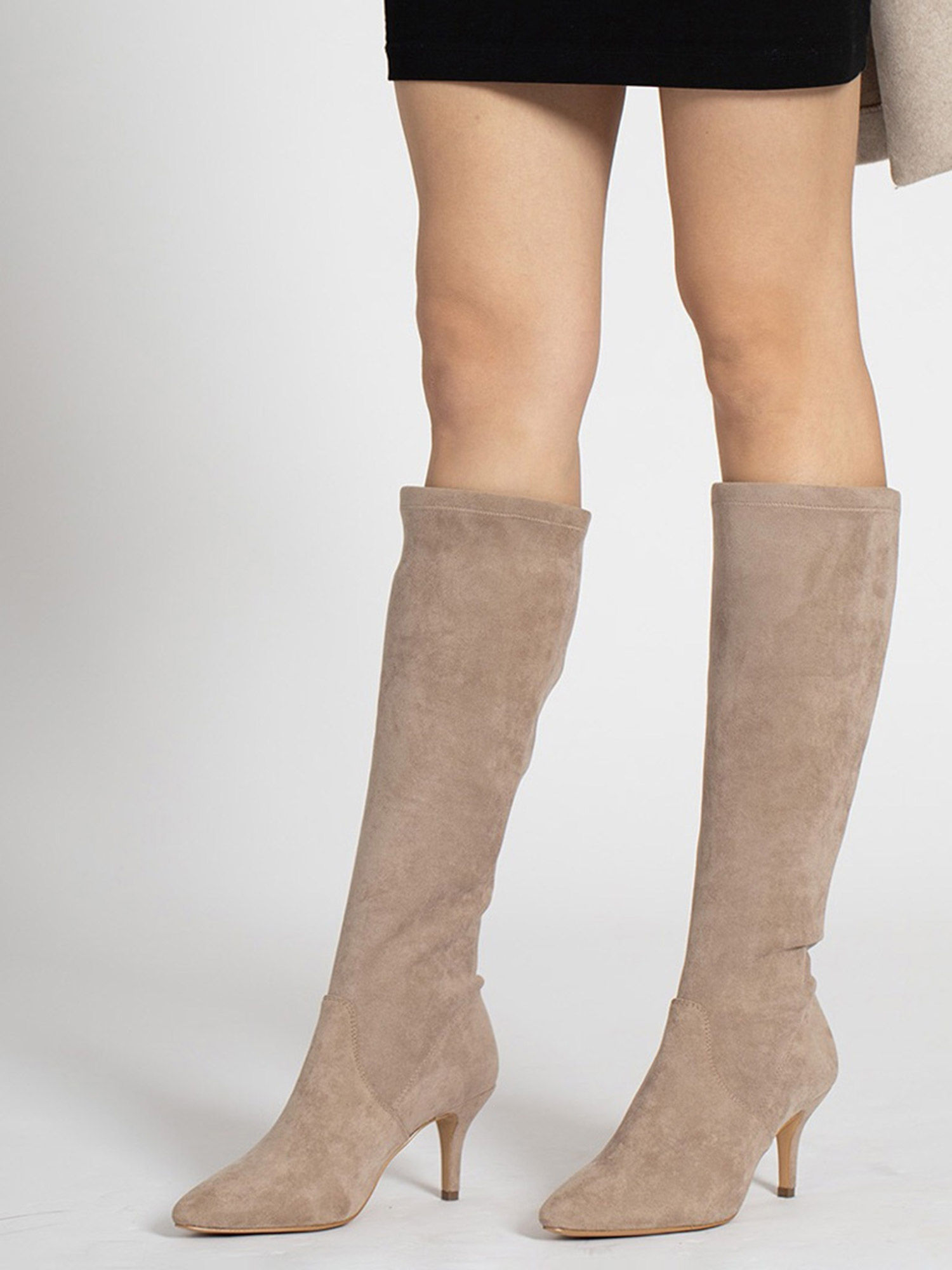 Buy Saint G Women Taupe Stretch Suede 