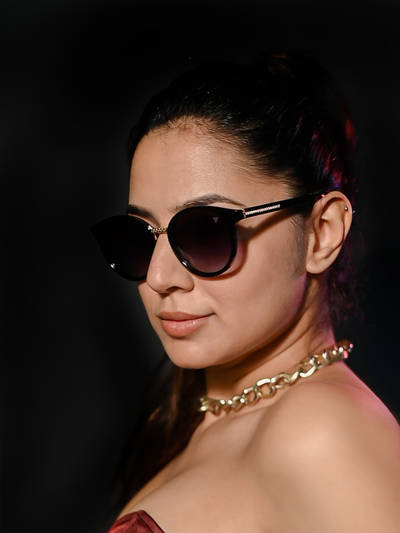 Grey Round Polarized Sunglasses for Women - P205PMG4259