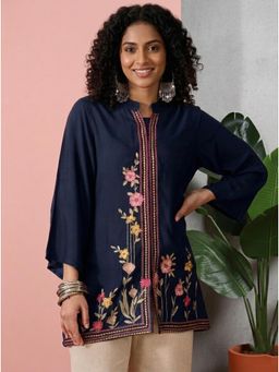 Gahan - Embroidered Rayon Wrinkle Fabric Festive Tunic for Women