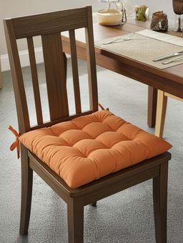 Kuber Industries - 16 Inch Velvet Chair Pad Cushion For Dining, Office & Home Golden