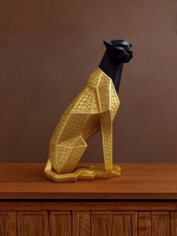 Smokey Cocktail - Artistic Sitting Panther Decor - Golden