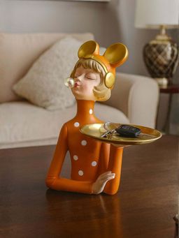Smokey Cocktail - Cute Serving Girl Figurine - Orange