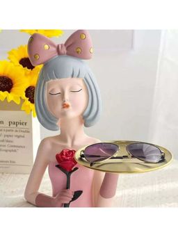 Smokey Cocktail - Charming Bow Girl Figurine - Pink