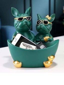 Smokey Cocktail - Duo Dog Figurine Holder-Green