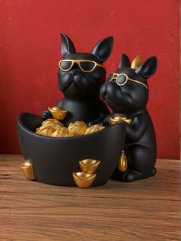 Smokey Cocktail - Duo Dog Figurine Holder-Black