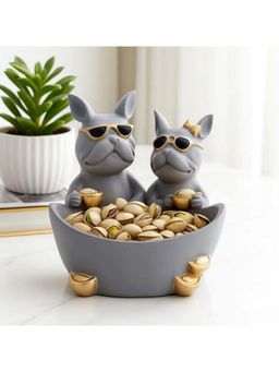 Smokey Cocktail - Duo Dog Figurine Holder-Grey