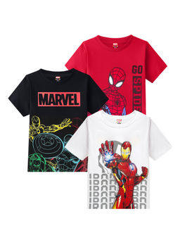 Kuchipoo - Marvel Boys Regular Fit Half Sleeves Multi-Color T-Shirts (Pack of 3)