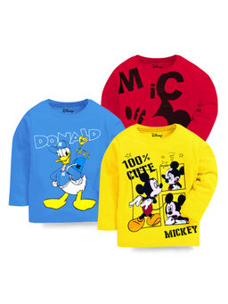 Kuchipoo - Disney Boys Full Sleeves Regular Fit Multi-Color T-Shirts (Pack of 3)