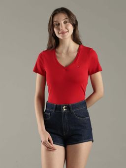 Tommy Hilfiger - Red Regular Fit Cotton T-Shirt