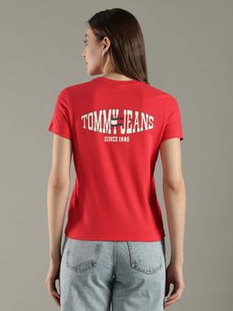 Tommy Hilfiger - Red Solid Regular Fit Cotton T-Shirt