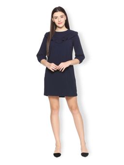 Van Heusen - Women Navy Blue Solid Dress