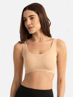 Jockey - 1840 Wirefree Padded Microfiber Elastane Bonded Tech Lounge Bra - Skin